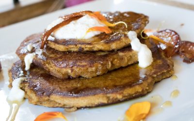 Pumpkin Pie Pancakes With Caramelized Pears