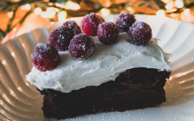 Festive Pumpkin Chocolate Cake with Sparkling Cranberries