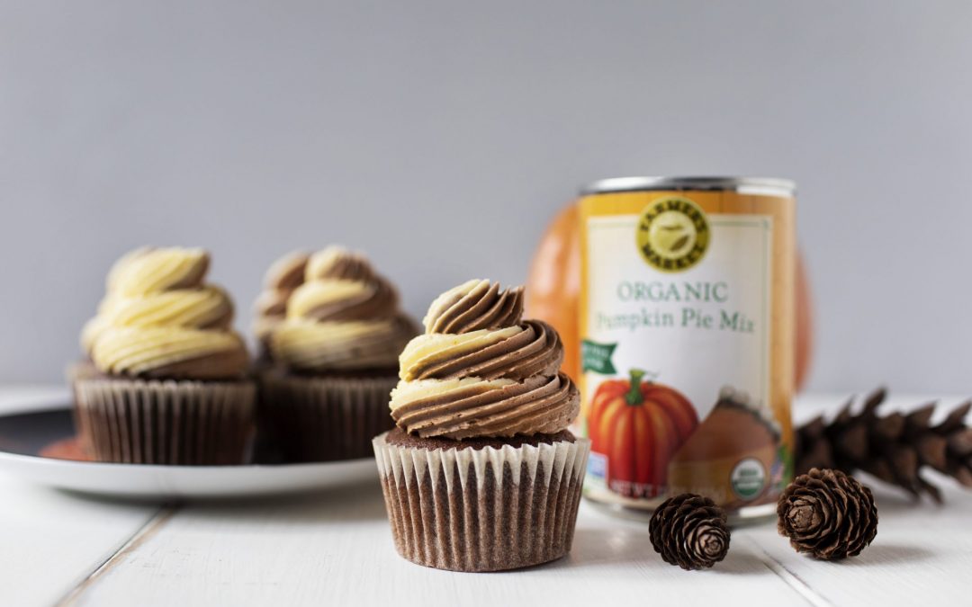Pumpkin Chocolate Twist Cupcakes Farmer's Market Organic Pumpkin Pie Mix