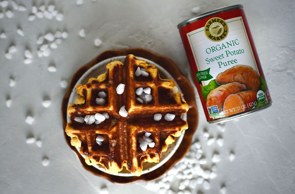 Sweet Potato Liège Waffles with Maple and Brown Sugar