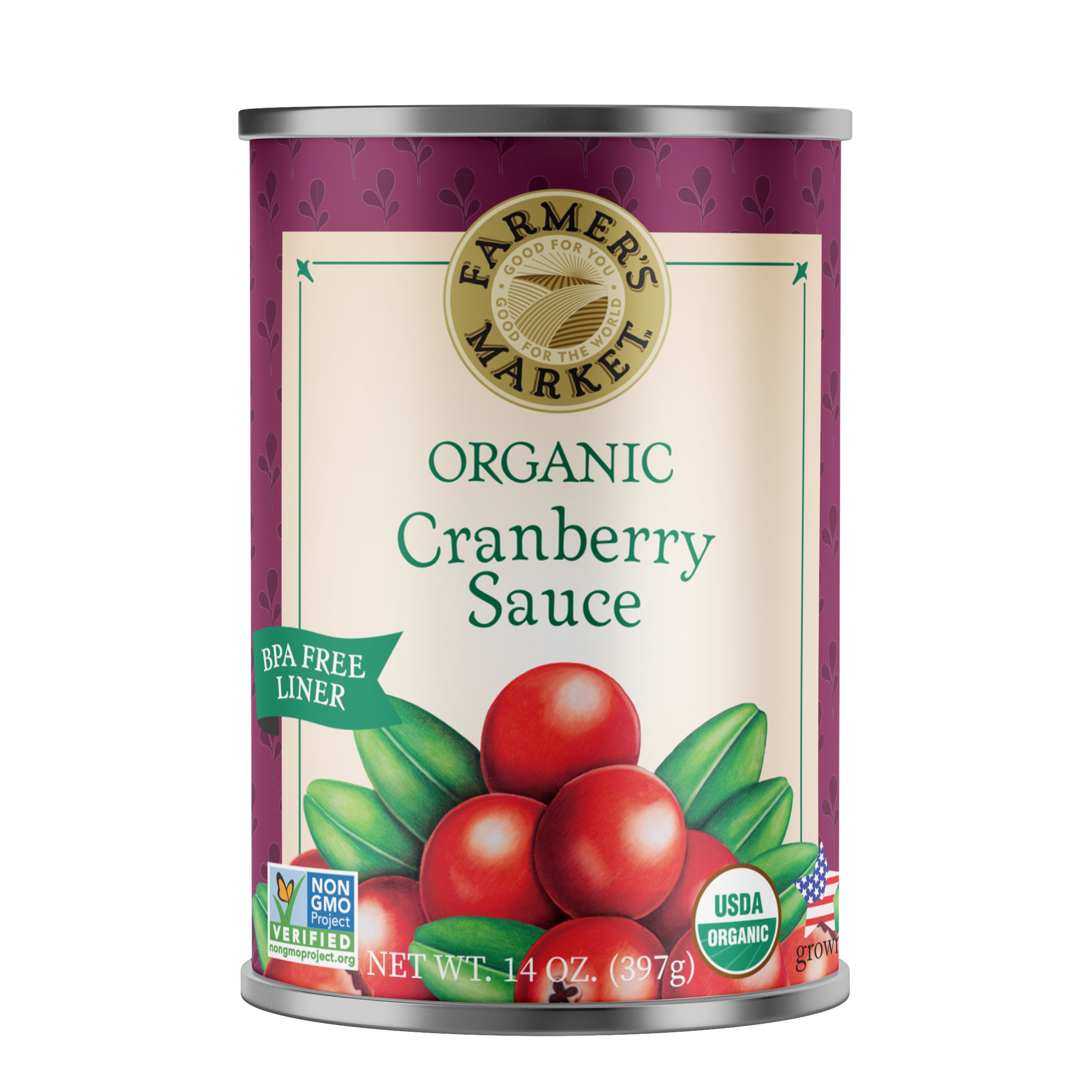 can of organic cranberry sauce