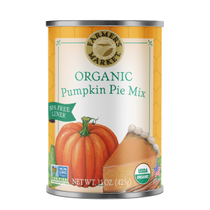 can of organic pumpkin pie mix
