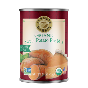 can of organic sweet potato pie mix