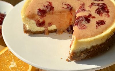 Cranberry Orange Curd Cheesecake